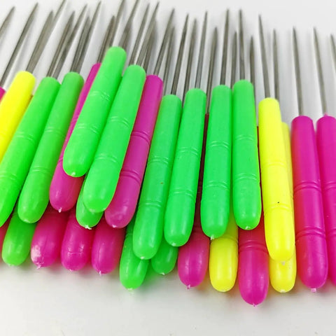 Pro Grade 36 Piece Scriber Needle Kit For Cake Decorating Featuring Stainless Steel Tips And Colorful Plastic Grips close-up of colorful plastic grips
