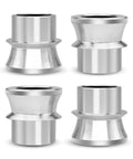 4 Pack High Misalignment Spacers 3/4 To 5/8 Inch Heims For Rod Ends, Standard Ball Width, Heavy Duty Carbon Steel, Heat Treated, Fits Various Mechanical Linkages And Off Road Projects, four silver spacers