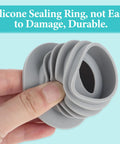 Flexible silicone sealing ring in gray, durable for blocking sewer gas, part of Two Pack Flexible Silicone Drain Plug.