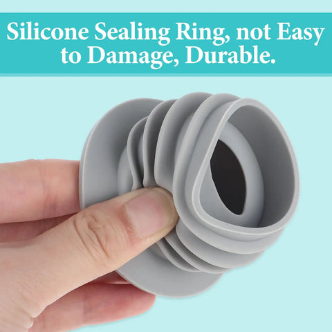 Flexible silicone sealing ring in gray, durable for blocking sewer gas, part of Two Pack Flexible Silicone Drain Plug.