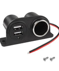 Road Ready Dual Usb Car Charger With Hella Reliable 3.1A Output For Quick Smartphone And Tablet Top Ups Plugs Straight Into 12V 24V Cigarette Lighter Socket For Trucks Suvs Boats Daily Rides, black dual USB and cigarette lighter adapter.