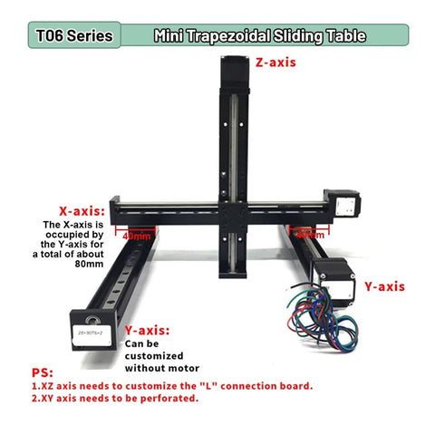 X Y Z Axis Motorized Slide Table With T Type Linear Guide Rail Stage For CNC Mini Sliding Table And Electric Linear Stage Drive Kit Beefed Up With TB6600 For Precise High Load Positioning And Repeatable Accuracy, mini trapezoidal table