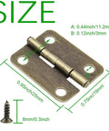 Antique Bronze Mini Hinges 25x19mm 50 Pack With 200 Matching Screws For Wooden Jewelry Boxes Cabinets And Decorative Projects