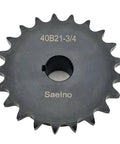 21 Tooth Roller Chain Sprocket Type B For ANSI Forty Chain One Half Inch Pitch Three Quarter Inch Bore Hardened 1045 Steel