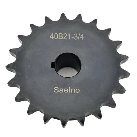 21 Tooth Roller Chain Sprocket Type B For ANSI Forty Chain One Half Inch Pitch Three Quarter Inch Bore Hardened 1045 Steel
