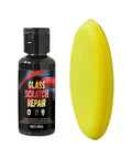 Fast Acting Eyeglass Scratch Remover 50g bottle with a smooth yellow sponge for lens repair and polish against oxidation and foggy buildup.