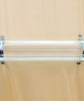 Clear Polycarbonate Dust Collection Pipe 4 Inch By 36 Inch With Stainless Steel Hangers on wooden wall