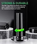 No Sweat 100 Pack M6 X 16mm Rack Mount Cage Nuts Heavy Duty Screw And Washer Hardware Kit for securing gear.