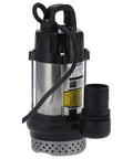 Stallion Grade Stainless Steel Brushless Submersible Pump 24V 440W with connection hose for yard watering.