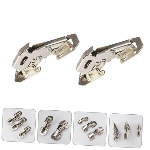 Four Inch Soft Close Concealed Cabinet Hinges With Damping For Kitchen And Closet, Steel Wardrobe Hinges Set Of 4