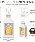 Farmhouse 12 Piece Lantern Set With 10 Inch Decor Lanterns Flameless LED Candles And 5 Hour Timers product dimensions
