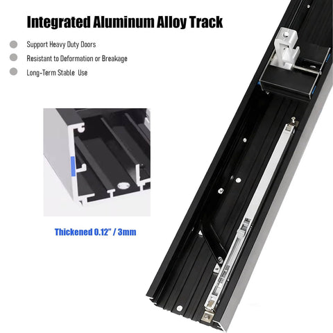 Adjustable Flush Sliding Barn Door Hardware Kit With Wall Mount No Floor Aluminum Track For Wooden Doors Hidden System