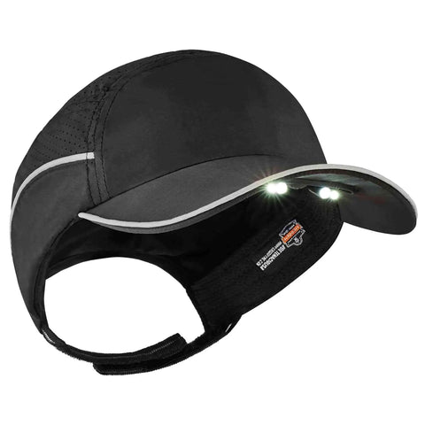 Ultra Lightweight Bump Cap With LED Brim Lighting Baseball Hat Style Black Keeps You Safe From Scrapes With Hands Free Night Visibility 44 Lumen Under Brim Lights For Up To 11 Hours Of Head Protection