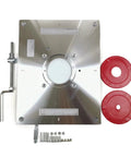 Heavy Duty Aluminum Router Table Insert Plate Woodworking Trimmer Universal Mount with center bushing and mounting hardware.