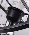 Close-up of the base of the Square Crystal Pendant Light With Solid Wrought Iron Build And Energy Saving Lamps For Living Room Or Bedroom Setup That Pumps Up The Ambience And Keeps Your Interior Looking Fresh.