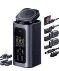 Plug Straight Into A Sick New Gear Flow With This Kickass Fifteen In One Docking Station Featuring One Sixty Watt Usb C Hub Qi Two Wireless Dual Hdmi Four K Screens For Your Laptop Daily Boost, showing USB-C ports and HDMI cables.