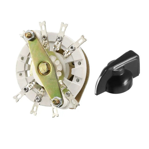 Band Selector Rotary Switch 2 Pole 3 Position With Knob And Mounting Nut 8 Pin 1 Deck Panel Mount For Electronics DIY Projects