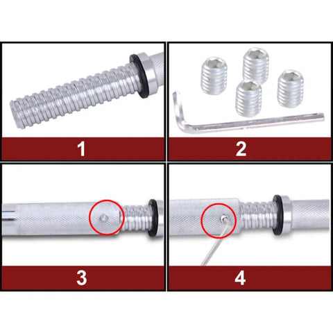 Dumbbell To Barbell Connector Bar Made Of Steel Tube Converts Dumbbells To Barbell For Your Home Gym No Slip Design installation steps