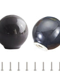 Slick Gray Ceramic Drawer Pulls 10 Pack Round Single Hole Cabinet Knobs For Kitchen Or Pantry Offers Super Quick Swaps And A Heavy Duty Smooth Handle That Makes Every Space Level Up Fast showing ceramic drawer knobs with screws.