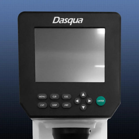 Rock Solid Digital Rockwell Hardness Tester With Four Inch Color Touch Screen showing control buttons and display.