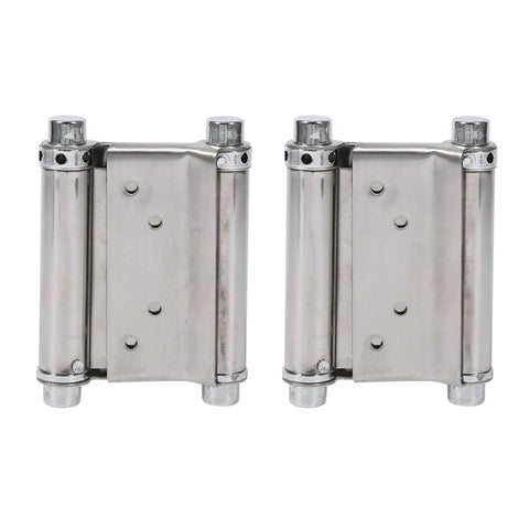 Double Action 3 Inch Stainless Steel Door Hinge With Adjustable Tension For Saloon Cafe Doors, dual hinges side by side