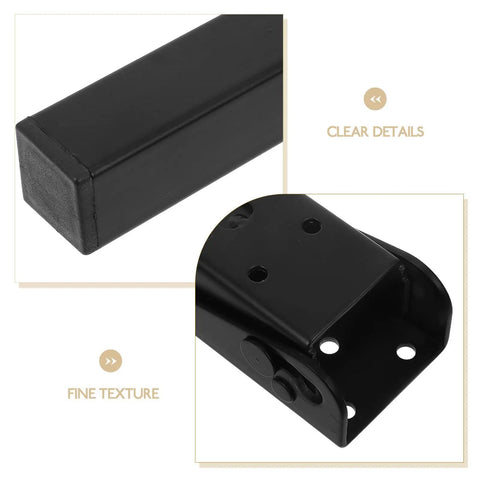 Close-up details of 4 Pack Foldable Desk Legs Replacement For Computer Desks And Small Tables Beefy Black Iron Folding Table Legs