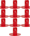 Top Shelf Quarter Turn Fasteners Featuring Massive Head Design And Half Inch Grip Span Perfect For Hella Secure Panel Locking, set of ten red plastic fasteners.