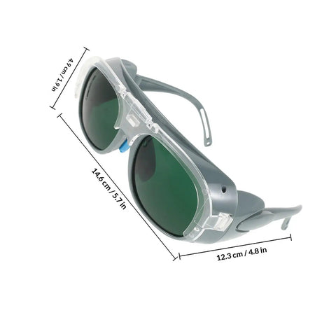 Rock Solid Heavy Duty Welding Glasses And Impact Resistant Safety Goggles With Gray Arc Lenses Built Tough for industrial use showing gray frame and tinted lenses.