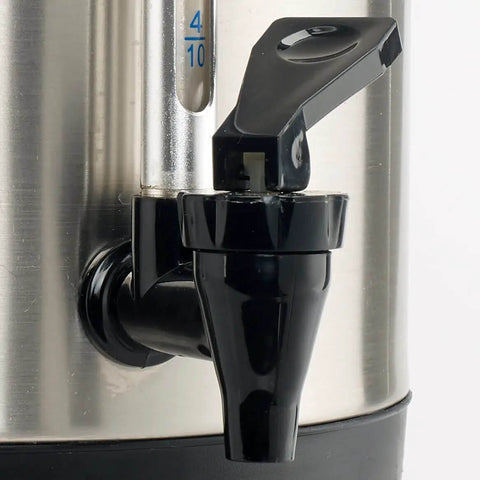 Close-up of drip-free spout on 3 Gallon Coffee Urn and Percolator for Commercial Use, 110V Hot Beverage Server.