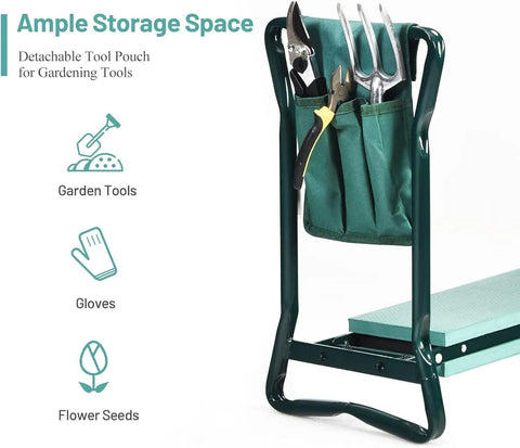 Versatile Garden Kneeler And Seat With Soft Kneeling Pad And Tool Pouches For Easy And Comfortable Kneeling Or Sitting While Gardening Grab And Go Portable Bench With Handles For Men Women And Seniors
