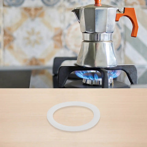 Silicone Gasket Seal For Coffee And Espresso Moka Pot Stove Top O Ring Replacement with flexible inner diameters visible