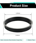 4 Pack Hub Centric Rings 66 6 To 57 1 Mm Plastic Adapters For All Cars And Trucks Black design showing diameter change measurements