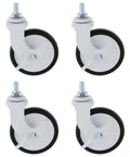 4 Pack 3 Inch Swivel Casters with M8x15mm Threaded Stem, Quiet PP Wheels for Carts, Trolleys, Equipment, and Furniture