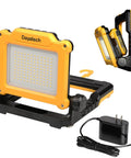 Rechargeable LED Work Light Cordless Portable 4000LM With Magnetic Base, adapter and converter shown