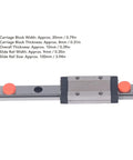 Miniature Linear Guide Rail With Bearing Steel Carriage Block 100mm Motion Guide For CNC Tools And 3D Printers, showing dimensions