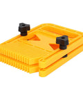 Shop Tough Woodworking Featherboard Kickback Slayer For Table And Band Saws Lock Down Workpieces Secure Hand Protection Tight Grip Yellow heavy-duty plastic featherboard clamp with pressure pads.
