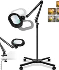 Go To Floor Standing Magnifier With Light And Stand, 12X Large Illuminated Magnifier, rotatable arm, dimmable light settings