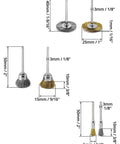 QWORK 36-piece brass and stainless steel wire brush kit for rotary tools; front view shows disc and cup brushes.