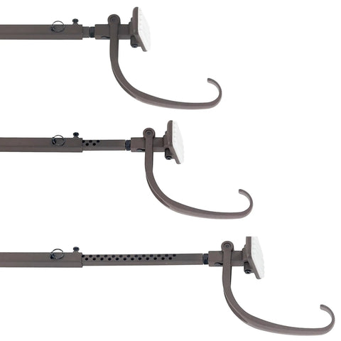 Heavy Duty Adjustable Front Door Garland Hanger With Padded Ends Providing Rock Solid Grip On Jambs From 51 To 81 Inches Holding 20 Lbs Of Decor For Zero Stress Holiday Setup, showcasing adjustable sections and padded grip.