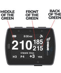 Handheld Golf GPS Rangefinder With Integrated Magnets, Auto Course Recognition, Individual Shot Distances, And 38,000 Course Maps display
