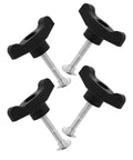 Upgrade Your Lawn Mower With These 4 Piece Handle Bolt Replacement Kit Featuring Durable Abs And Steel Wing Knob Screws For A Reliable Grip, Quick Release Design, And Smooth Adjustments Perfect For DIY Yard Work And Tough Maintenance Jobs, four black handle bolts
