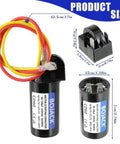 Air Conditioner Hard Start Kit 8333A9021 Replacement Capacitor Kit with start capacitor, PTCR device, wires, and product dimensions.