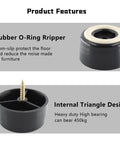 Kick Up Your Living Space Smoothly With These Tough Furniture Feet Risers, rubber O-ring design, heavy-duty, 450kg capacity.