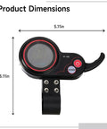 Six Pin Electric Scooter Display Controller TF 100 LCD Screen Keeps You Lit With Battery Speed And Mileage Readouts dimensions