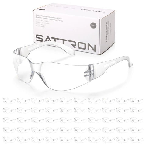 50 Pack Clear Safety Glasses For Men And Women, ANSI Z87.1 Eye Protection, lightweight scratch-resistant eyewear with box