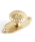 Champagne bronze knob and oval backplate from 6 Pack Champagne Bronze Cabinet Backplate Set With 1.3 Inch Zinc Alloy Drawer Knobs
