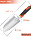 Workhorse Heavy Duty Aluminum Garden Shovel With Ergonomic Handle dimensions 11.7 x 2.95 x 6.5 inches, weight 0.4 lb, orange handle