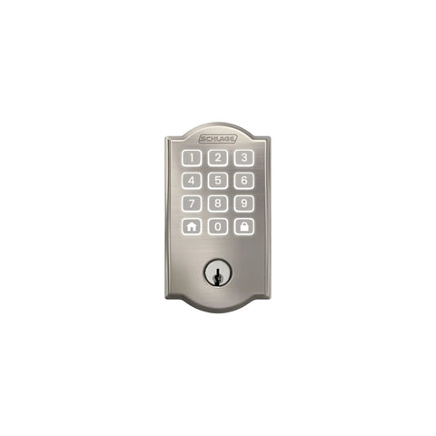Smart Wifi Deadbolt Lock With App Managed Remote Access And Keyless Entry Door Hardware Featuring Camelot Trim In Satin Nickel For No Sweat Setup And Solid Crib Security