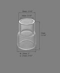 Pyrex glass cup with measurements for Stubby Gas Lens Collet Body Kit For TIG Welding Torch With Glass Cup Nozzle Set 3 32nd Inch 2.4 Millimeter