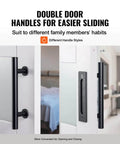 Glass Sliding Barn Door With Solid Wood Frame 30 By 84 In Includes 5.5Ft Sliding Door Hardware Kit With Handle And Floor Guide